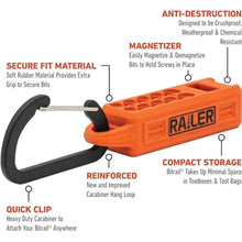 Load image into Gallery viewer, Hex Bit Set - Railer 6 Inch Impact Driver 10pc SAE Hex Bit Set With A Storage Magnetizer Bit Holder &amp; Carabiner. Premium S2 Steel, Ideal For Furniture Screws, Black_5364
