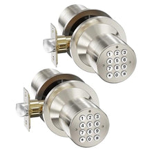 Load image into Gallery viewer, HIDALIFE Door Knob with Keypad, Keyless Entry Door Lock, Front Door Knob Child Proof, Auto Lock, Easy Installation for Home, Office, Apartment, Garage Security,Satin Nickel 2pack, SatinNickelpack_1
