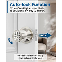 Load image into Gallery viewer, HIDALIFE Door Knob with Keypad, Keyless Entry Door Lock, Front Door Knob Child Proof, Auto Lock, Easy Installation for Home, Office, Apartment, Garage Security,Satin Nickel 2pack, SatinNickelpack_6097
