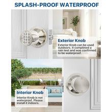 Load image into Gallery viewer, HIDALIFE Door Knob with Keypad, Keyless Entry Door Lock, Front Door Knob Child Proof, Auto Lock, Easy Installation for Home, Office, Apartment, Garage Security,Satin Nickel 2pack, SatinNickelpack_6099
