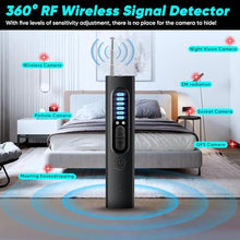 Load image into Gallery viewer, Hidden Camera Detector, 2024 Anti-Spy Camera Detector, Hidden Device GPS Detector, Bug Detector, Rf Wireless Signal Scanner, Camera Detector for Hotels, Home, Office, 5 Levels Sensitivity (Black)_3037
