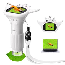 Load image into Gallery viewer, Hideal HP40 IPS Microscope for Kids: [Easy and Fun] 2" Portable Handheld Kids Microscope Miniscope, Pocket Mini Scope Educational Science Kit, Christmas Birthday Gifts for Kids, PC View, Off-White, Offwhite_1
