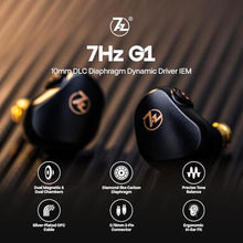 Load image into Gallery viewer, HIFIXAUDIO 7HZ G1 in-Ear Monitor, 10mm DLC Dynamic Driver IEM Wired Earbuds, HiFi Headphones with Detachable OFC Silver-Plated Cable for Gaming and Music Audiophiles (Without Mic, Black)_1347
