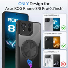 Load image into Gallery viewer, HikerClub Case for ROG Phone 8 and ROG 8 Pro (2024), 360 Rotatable Magnetic Stand Ring Holder, Non-Slip Pattern Scratch-Resistant Shockproof Cover Black_253
