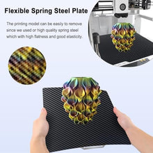 Load image into Gallery viewer, HIKUDIY 257x257mm PET PEO Double Side Build Plate for Bambu Lab X2D/P2S/X1C/X1/X1E/P1P/P1S/A1, Smooth Diamond PEO+Carbon Fiber PET Spring Steel Sheet Plate for Bambu Labs 3D Printer, PEOPET_604
