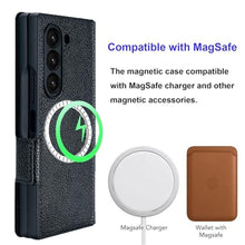 Load image into Gallery viewer, Hiooloon for Samsung Galaxy Z Fold 7 Wallet Case with Card Holder Slots &amp; Compatible with MagSafe, RFID Blocking, Hinge Protection, Magnetic Luxury Leather Slim Wallet Folio Phone Cover (Black)_5605
