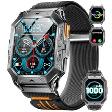 Load image into Gallery viewer, HIRREO Military Smart Watch for Men, 2.13'' AMOLED HD Display Smartwatch, 80 Days Long Battery, 100+ Sport Mode Fitness Tracker, IP68 Waterproof Smart Watches for Android iOS Compatible, Black Grey_1
