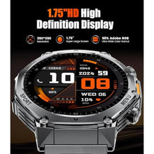 Load image into Gallery viewer, HIRREO Military Smart Watch for Men,800mAh Large Battery/1.75" HD Smart Watches with LED Flashlight for Android/iOS (Bluetooth Call Answer/Calls) Fitness Tracker with Heart Rate/Sleep Tracking, Black_1351
