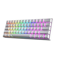 Load image into Gallery viewer, HK GAMING GK61 SE 60% | Mechanical Gaming Keyboard | 61 Keys Multi Color RGB LED Backlit for PC/Mac Gamer | US Layout (White, Mechanical Speed Silver)_1
