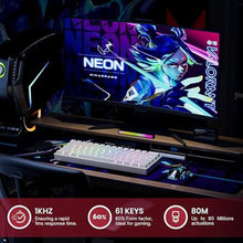 Load image into Gallery viewer, HK GAMING GK61 SE 60% | Mechanical Gaming Keyboard | 61 Keys Multi Color RGB LED Backlit for PC/Mac Gamer | US Layout (White, Mechanical Speed Silver)_6617
