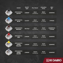 Load image into Gallery viewer, HK GAMING GK61 SE 60% | Mechanical Gaming Keyboard | 61 Keys Multi Color RGB LED Backlit for PC/Mac Gamer | US Layout (White, Mechanical Speed Silver)_6620
