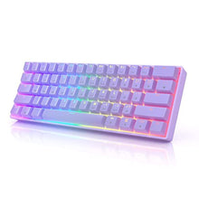 Load image into Gallery viewer, HK GAMING GK61s Mechanical Gaming Keyboard - 61 Keys Multi Color RGB Illuminated LED Backlit Wired Programmable for PC/Mac Gamer (Gateron Mechanical Blue, Lavender)_1
