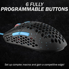 Load image into Gallery viewer, HK GAMING Mira S Ultra Lightweight Honeycomb Shell Wired RGB Gaming Mouse - Up to 12 000 cpi | 6 Buttons - 61g Only (Mira-S, Blue Phantom), BluePhantom_7121
