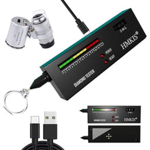 Load image into Gallery viewer, HMKIS Diamond Tester Pen, Professional Jewelry Diamond Tester with 60X Jewelry Loupe Magnifier, Diamond Selector for Novice and Expert (Non-Rechargeable), Black_1
