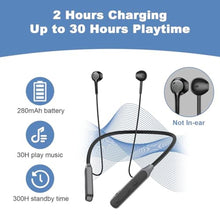 Load image into Gallery viewer, Hmusic H06 Neckband Bluetooth Headphones, IPX5 Waterproof Sweat Resistant, Black_6078
