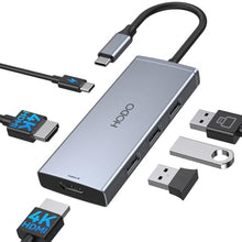 Load image into Gallery viewer, HODO Docking Station to Dual HDMI Monitors USB C to Dual HDMI Adapter 4K, Grey_1
