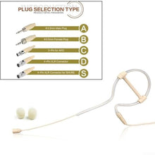 Load image into Gallery viewer, HOgardenME Beige Single Earhook Headset Mic Headworn Microphone 3.5mm 3 Pin 4 Pin XLR Connector Headset Mic with Foam Windscreen(C), aspictureshow_577
