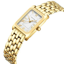Load image into Gallery viewer, HOLSTOUR Watches for Women Vintage Bracelet White Roman Dial Rectangular Case Gold Watch Waterproof with Tools, WhiteGold_1463
