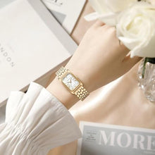 Load image into Gallery viewer, HOLSTOUR Watches for Women Vintage Bracelet White Roman Dial Rectangular Case Gold Watch Waterproof with Tools, WhiteGold_1466
