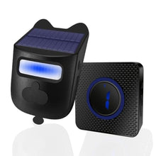 Load image into Gallery viewer, HoneTeek Solar Driveway Alarm, Wireless 600ft Range Driveway Motion Sensor Alarm Weatherproof, Weather Resistant Motion Sensor &amp; Detector Outdoor, Home Security Alert System-1 Sensor &amp; 1 Doorbell, Black_1
