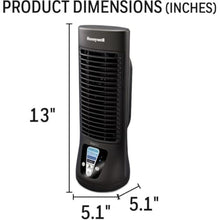 Load image into Gallery viewer, Honeywell QuietSet Personal Table Fan, Oscillating Personal Desk Fan For Bedroom with Quiet Operation, 4 Levels of Power and Sound, Black, HTF210B_5133
