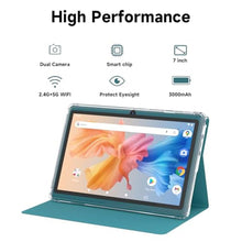 Load image into Gallery viewer, HOTTABLET Tablet 7Inch Android 14.0 with Protective Case, 8GB(3+5GB Expand) RAM+ 32GB ROM, IPS Screen, Dual Camera, Bluetooth 5.0 WiFi Tab (Navy), NavyBlue_303
