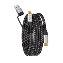 Load image into Gallery viewer, HOTUTUKI Long USB a to USB c Cable 10FT Multi Functional 2in1, usbc 3.2 Gen 2X2,20Gbps High Speed Data Transfer,4K@60Hz UHD Video 5A/100W Fast Charge Cord Compatible with Thunderbolt 3/4, Braided_1
