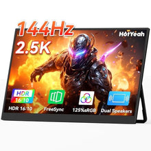 Load image into Gallery viewer, HotYeah 16" 2.5K 144Hz Portable Gaming Monitor, 2560x1600 QHD 125% sRGB, Black_1
