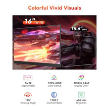 Load image into Gallery viewer, HotYeah 16" 2.5K 144Hz Portable Gaming Monitor, 2560x1600 QHD 125% sRGB, Black_145
