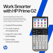 Load image into Gallery viewer, HP Prime G2 Graphing Calculator Multi-Touch 3.5" Color Display CAS Exam Approved SAT/AP/IB Scientific Calculator for School, Highschool, College Students Programmable, 256MB, Includes Case + Cloth, Black_585
