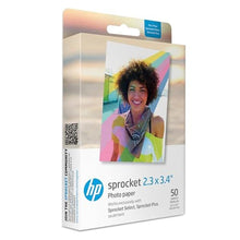 Load image into Gallery viewer, HP Sprocket 2.3 x 3.4 Premium Instant Zink Sticky Back Photo Paper (50 Sheets) Compatible with HP Sprocket Select and Plus Printers., White_1
