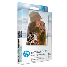 Load image into Gallery viewer, HP Sprocket 2x3" Premium Zink Sticky Back Photo Paper (20 Sheets) Compatible with HP Sprocket Photo Printers., White_1
