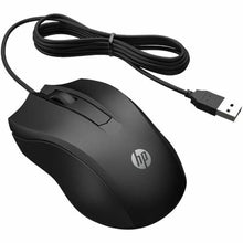 Load image into Gallery viewer, HP Wired Mouse 100 - Precise Optical Sensor with 1600 DPI - Easy USB Connection - Ambidextrous Design - 3 Button Control &amp; Built-in Scrolling - Multi-OS Compatible (6VY96AA#ABL), Black_19
