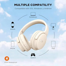 Load image into Gallery viewer, HTC Wireless Headphones Bluetooth 5.3 Earphone, Over Ear Bluetooth Headphones with Built-in Mic - 40Hours Playtime, Foldable Stereo Wireless Headset for Call Noise Cancellation, Travel, Home, Office, White_201
