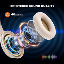 Load image into Gallery viewer, HTC Wireless Headphones Bluetooth 5.3 Earphone, Over Ear Bluetooth Headphones with Built-in Mic - 40Hours Playtime, Foldable Stereo Wireless Headset for Call Noise Cancellation, Travel, Home, Office, White_202
