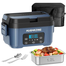 Load image into Gallery viewer, Hugmazing Cordless Electric Lunch Box for Adults, Men &amp; Women Rechargeable Self-Heating Food Warmer with 1.2L SS Container, Battery-Powered Heated Lunch Box, Perfect for Work and Travel Use, DeepBlue_1
