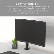 Load image into Gallery viewer, HumanCentric VESA Mount Adapter Compatible with Samsung Curved T55 Series 27 and 32 Monitors, Bracket Mounts Monitor to Stand, Arm, Desk with 75x75 or 100x100mm Pattern, Hardware Included, Black_7710
