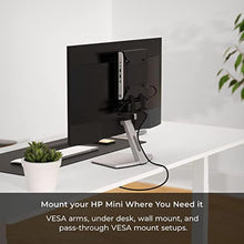 Load image into Gallery viewer, HumanCentric VESA Mount Bracket for HP Desktop Mini, ProDesk and EliteDesk - Under Desk, Wall and Arm Mounting Kit with Power Adapter Holder, Black_2617
