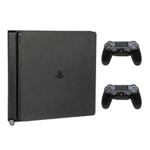 Load image into Gallery viewer, HumanCentric Wall Mount Compatible with PS4 Slim, 2 Controller Mounts Bundle, Mount on The Wall or on The Back of the TV with a VESA Pattern, Does Not Work with Fat or Pro PS4, Hardware Included, Black_1
