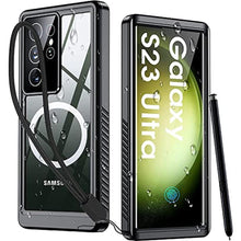 Load image into Gallery viewer, Humixx for Samsung Galaxy S23 Ultra Case Magnetic,Waterproof Built-in Lens &amp; Screen Protector[Full-Body Shockproof][12FT Military Drop Proof][IP68 Underwater] Case for Galaxy S23 Ultra 5G 6.8-Black, AMagnetic_1
