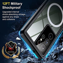 Load image into Gallery viewer, Humixx for Samsung Galaxy S23 Ultra Case Magnetic,Waterproof Built-in Lens &amp; Screen Protector[Full-Body Shockproof][12FT Military Drop Proof][IP68 Underwater] Case for Galaxy S23 Ultra 5G 6.8-Black, AMagnetic_1643
