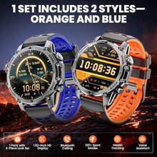 Load image into Gallery viewer, Hwagol Smart Watches for Men (Call/Notification),1.52''HD Military Smart Watch with Heart Rate/Sleep Monitor/Pedometer for Android and iOS,DIY Design Fitness Tracker,1 Pack with 2-Piece Look Set, orangeblue_3709
