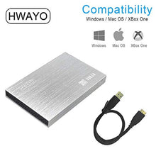Load image into Gallery viewer, HWAYO 2.5'' HDD 500GB Ultra Slim Portable External Hard Drive USB3.0 Storage for Xbox One Console, PC, Laptop, MacBook (Silver)_315
