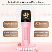Load image into Gallery viewer, HWWR Karaoke Machine for Kids,Girls Boys Kids Toys&amp;Birthday Gift for 4,5,6,7,8, 9,10,12+Years Old, Portable Bluetooth Speaker with 2 Wireless Microphones for Teens Adults Home Birthday Party (Pink)_4516
