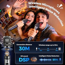 Load image into Gallery viewer, HWWR Karaoke Machine, Portable Bluetooth 5.3 Speaker with 3 Wireless Microphones for Adults, PA System with Echo Adjustment, Support TWS/TF Card/USB/AUX/TVs Connected for Home Party/Outdoor/Events etc_4480
