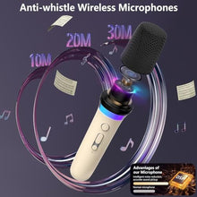 Load image into Gallery viewer, HWWR Karaoke Machine, Portable Bluetooth 5.3 Karaoke Speaker with 2 Wireless Microphones for Adults, PA System Speaker for Gatherings,Home Party,Outdoor,Camping, Support USB/TF Card/AUX in, Beige_4492
