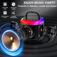 Load image into Gallery viewer, HWWR Kids Karaoke Machine with 2 Wireless Microphones, Mini Bluetooth Speaker Toy with LED Lights and Voice Effects, Portable Singing Machine for Girls Boys, Birthday, Party Play (Gray with 2 mic)_6573
