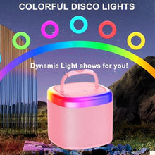 Load image into Gallery viewer, HWWR Kids Karaoke Machine with 2 Wireless Microphones, Mini Bluetooth Speaker Toy with LED Lights and Voice Effects, Portable Singing Machine for Girls Boys, Birthday, Party Play (Pink with 2 mic), PinkMic_6420
