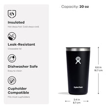 Load image into Gallery viewer, Hydro Flask All Around Tumbler Press-In Lid, Insulated Travel Mug, Stainless Steel Coffee Cup 20 Oz Indigo Blue_1552
