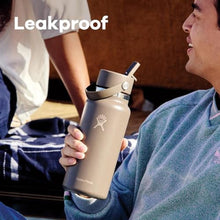 Load image into Gallery viewer, Hydro Flask Water Bottle - Insulated Stainless Steel - Wide Mouth Flex Straw Lid, Non Spill, Leakproof and Refillable in 40 Oz Agave_7568
